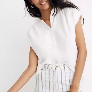 NWT Madewell Central Popover Shirt in Eyelet White